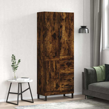 Highboard Räuchereiche 69,5x34x180 cm Holzwerkstoff