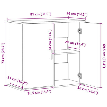 Aquariumständer Grau Sonoma 81x36x73 cm Holzwerkstoff