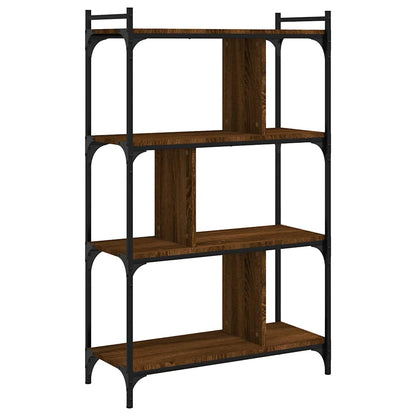 Bücherregal 4 Böden Braun Eiche-Optik 76x32x123cm Holzwerkstoff