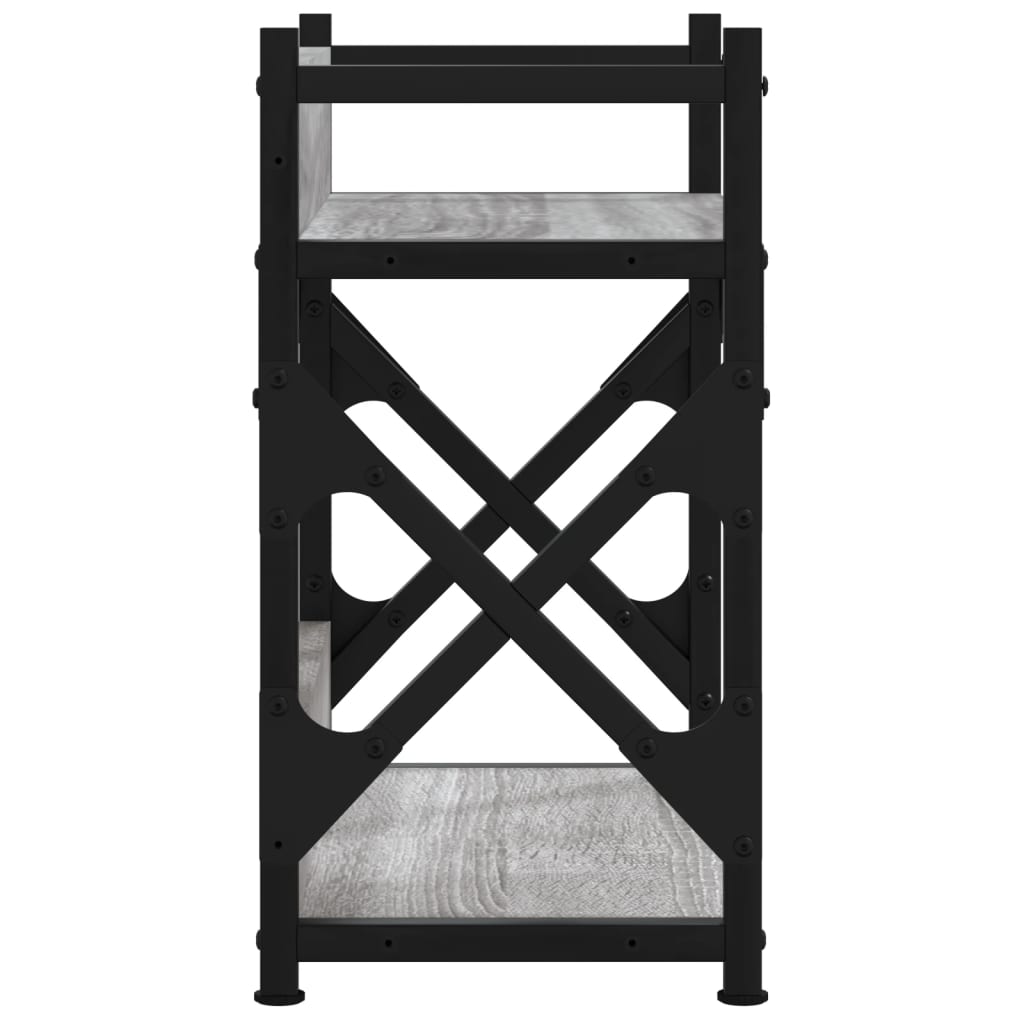 Druckerständer 2 Ablagen Grau Sonoma 40x20x40 cm Holzwerkstoff