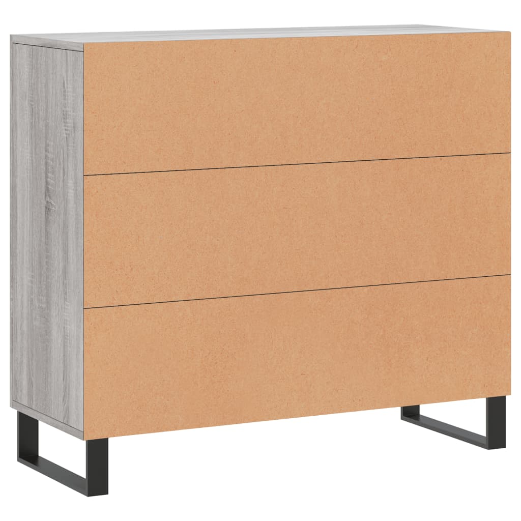 Sideboard Grau Sonoma 90x34x80 cm Holzwerkstoff