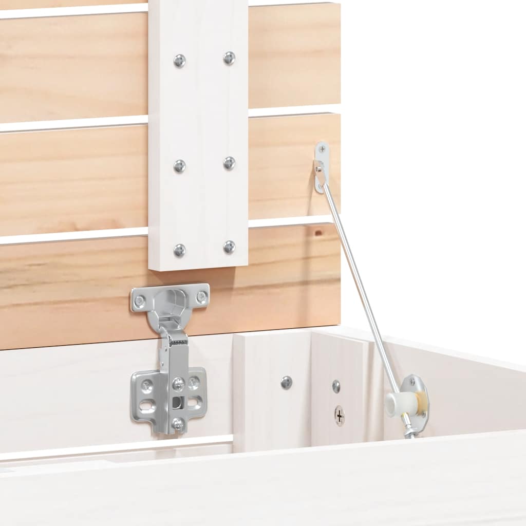 Wäschetruhe Weiß 88,5x44x76 cm Massivholz Kiefer