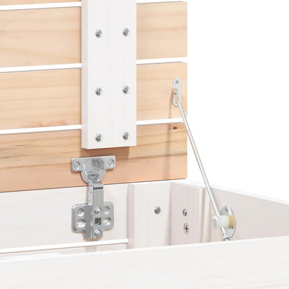 Wäschetruhe Weiß 88,5x44x76 cm Massivholz Kiefer