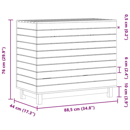 Wäschetruhe Weiß 88,5x44x76 cm Massivholz Kiefer