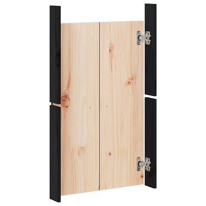 Türen für Outdoor-Küche MEPPEL Schwarz 50x9x82 cm Massivholz Kiefer