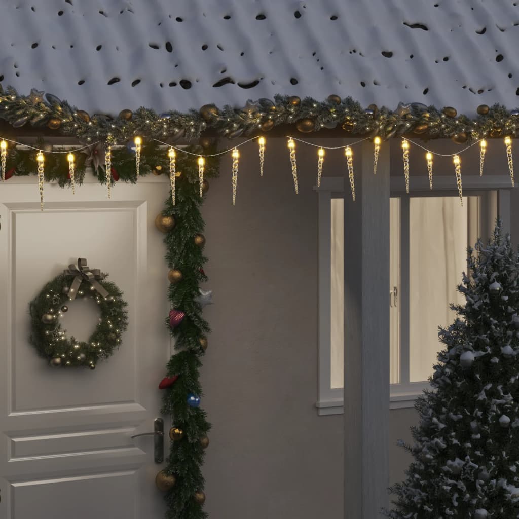 Weihnachts-Eiszapfen-Licht 100 LEDs Warmweiß 10 m Acryl PVC