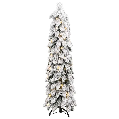Künstlicher Weihnachtsbaum Beleuchtung & Schnee 80 LEDs 150 cm
