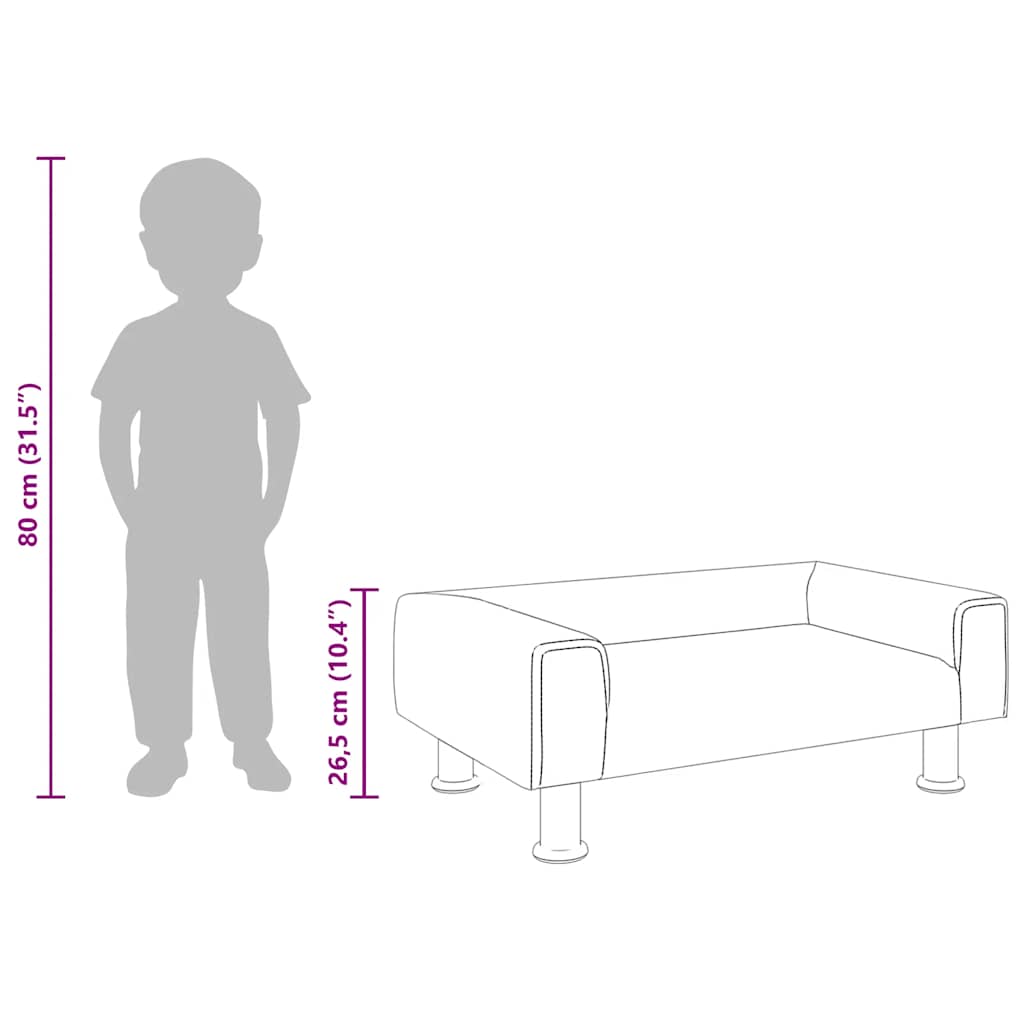 Kindersofa Creme 70x45x26,5 cm Samt