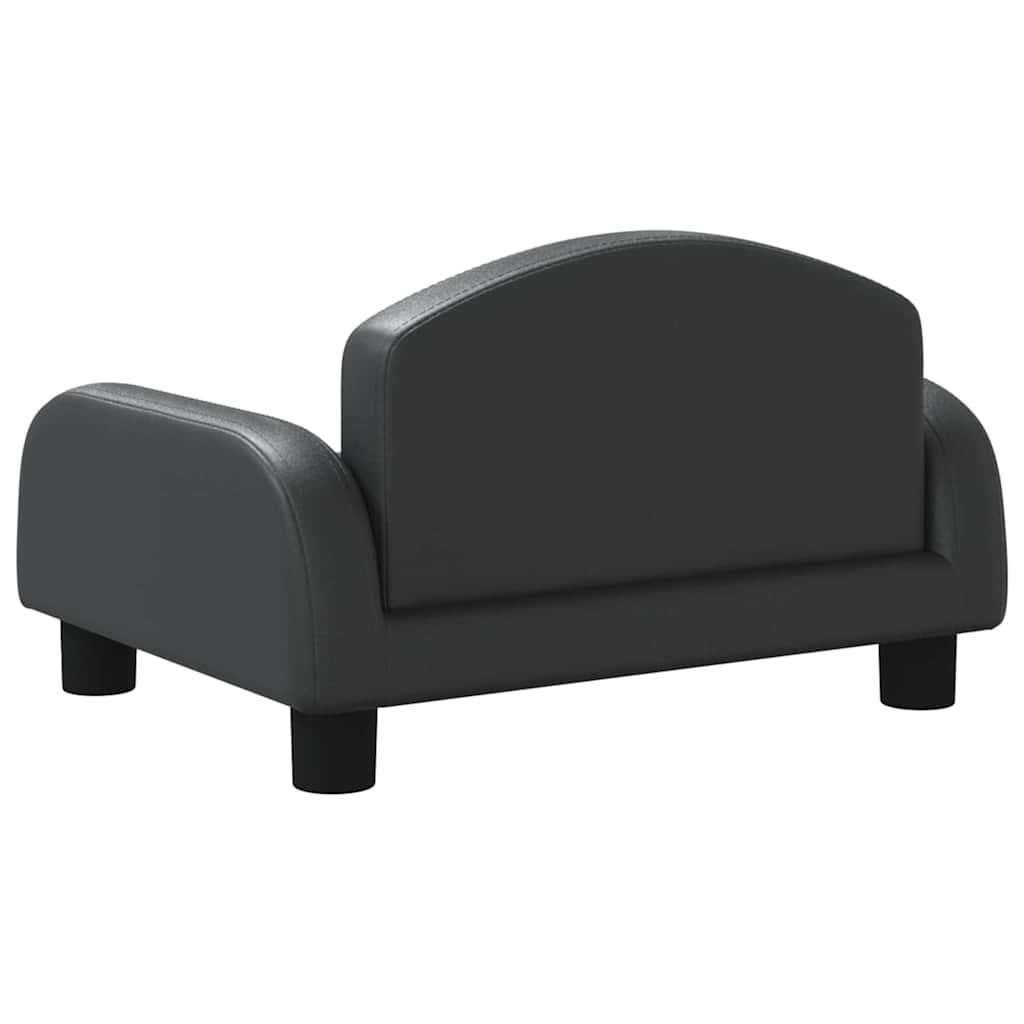 Kindersofa Schwarz 50x40x30 cm Kunstleder