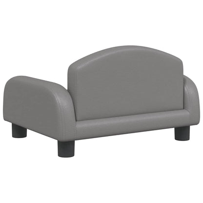 Kindersofa Grau 50x40x30 cm Kunstleder