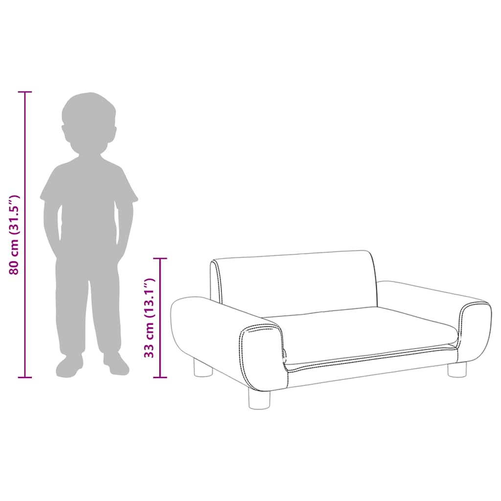 Kindersofa Dunkelgrau 70x45x33 cm Samt