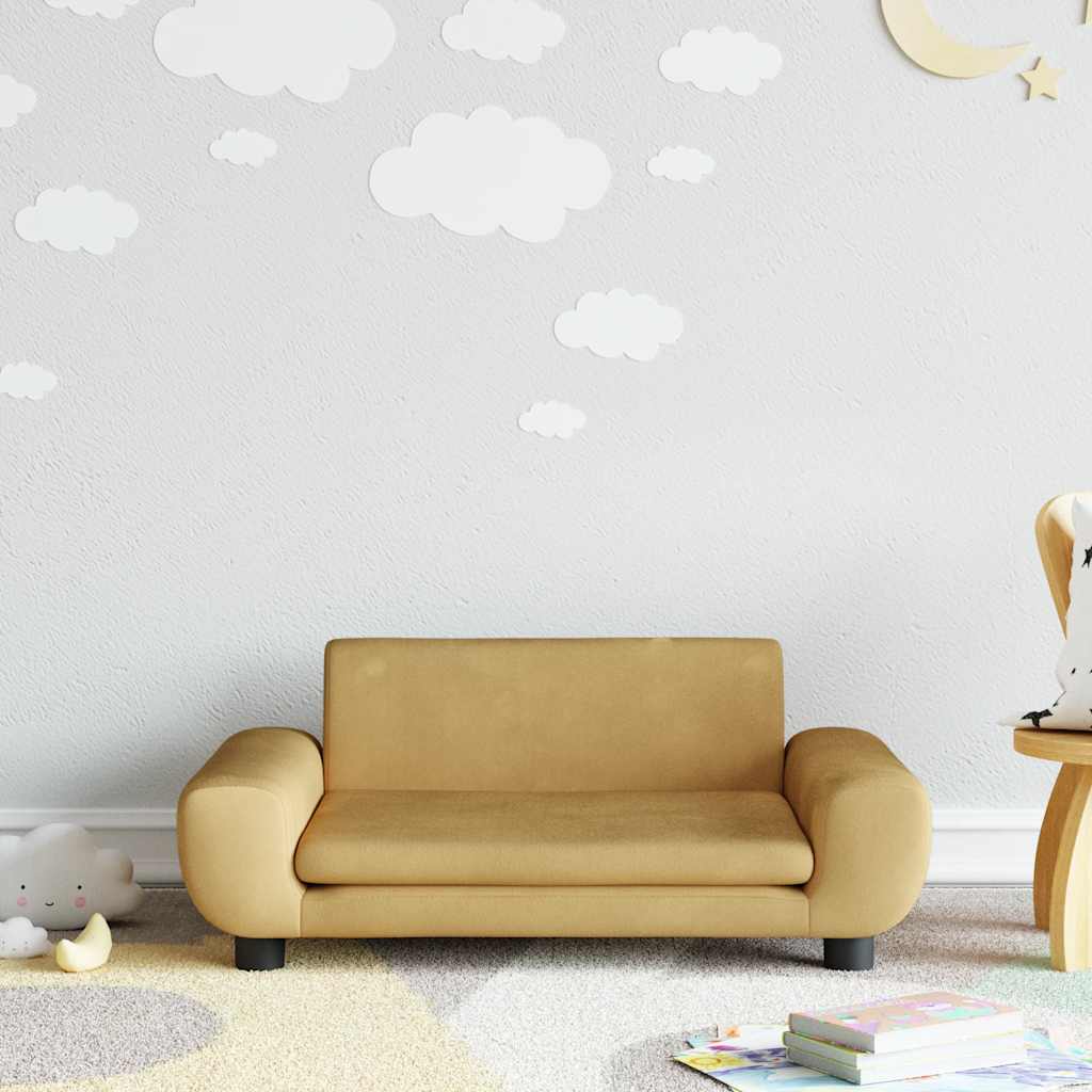 Kindersofa Braun 70x45x33 cm Samt