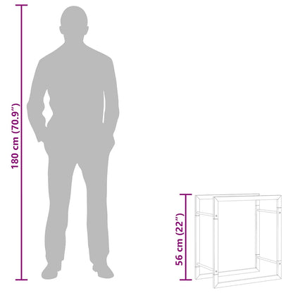Brennholzregal 50x28x56 cm Edelstahl