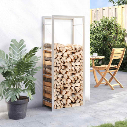 Brennholzregal 50x28x132 cm Edelstahl