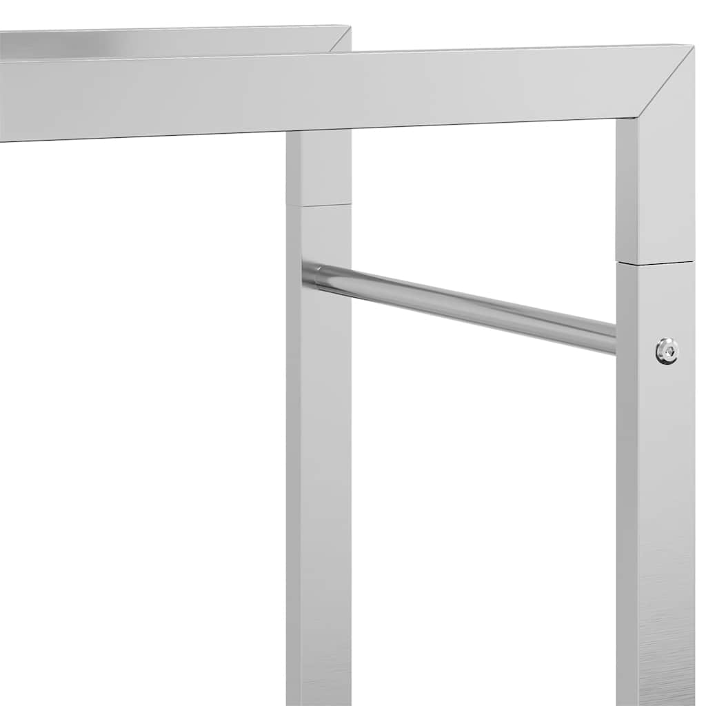 Brennholzregal 50x28x132 cm Edelstahl