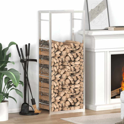 Brennholzregal 50x28x132 cm Edelstahl