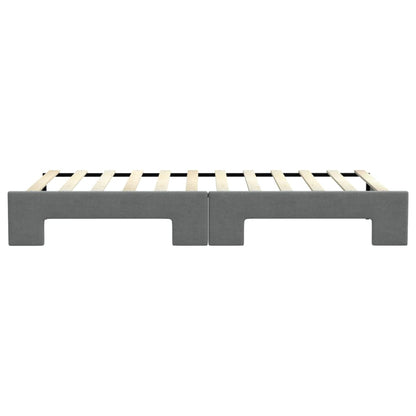 Tagesbett Ausziehbar Dunkelgrau 90x200 cm Stoff