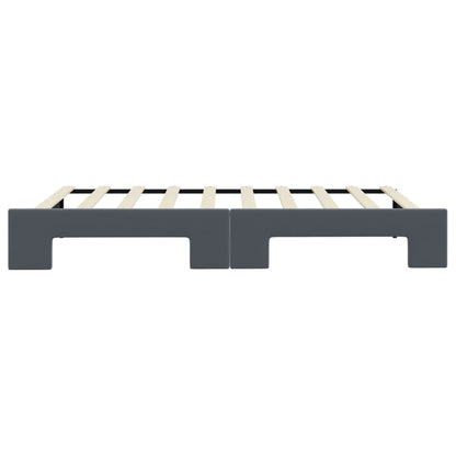 Tagesbett Ausziehbar Dunkelgrau 90x190 cm Samt