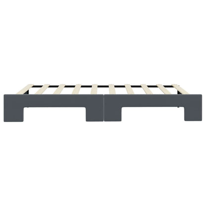 Tagesbett Ausziehbar Dunkelgrau 90x190 cm Samt