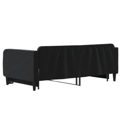 Tagesbett Ausziehbar Schwarz 90x190 cm Samt