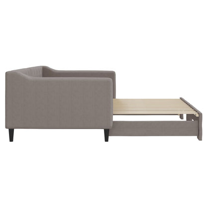 Tagesbett Ausziehbar Taupe 90x200 cm Stoff