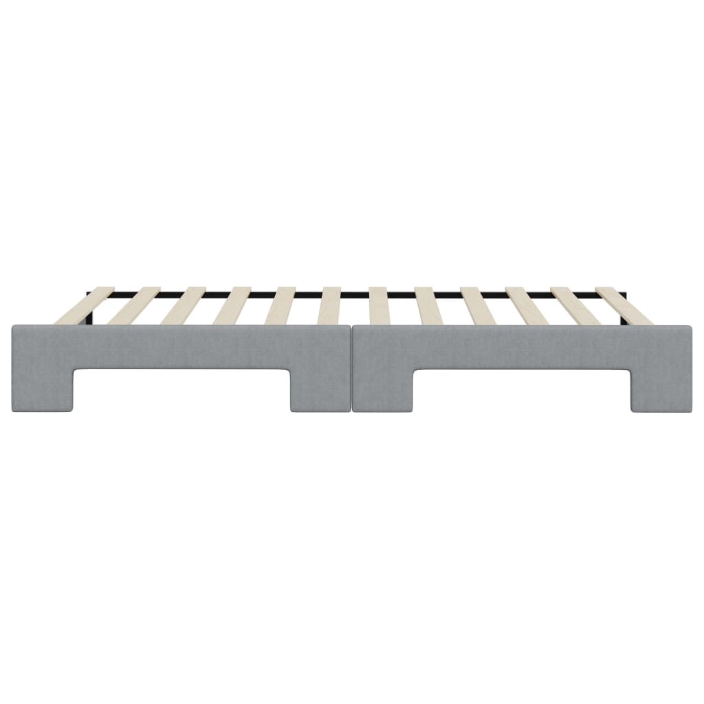 Tagesbett Ausziehbar Hellgrau 80x200 cm Stoff