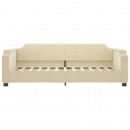 Tagesbett Ausziehbar Creme 80x200 cm Stoff