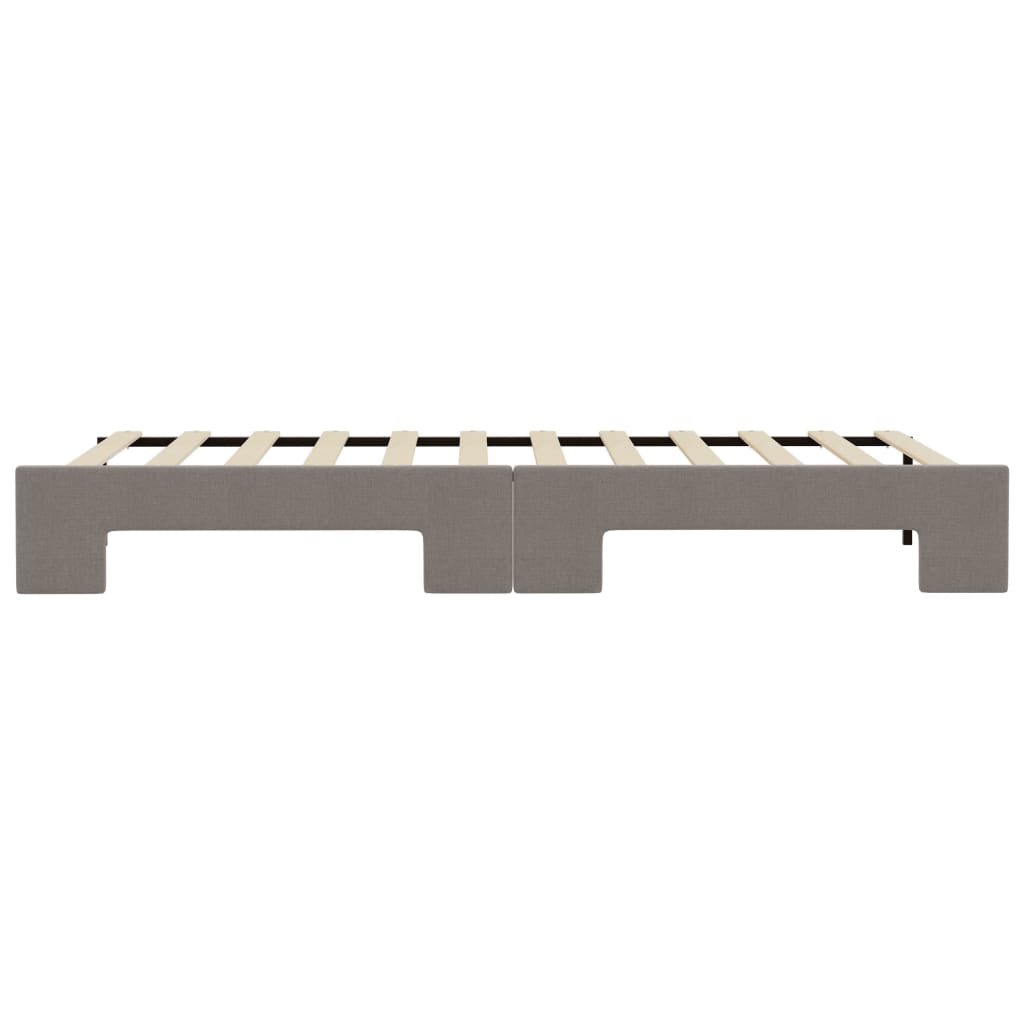 Tagesbett Ausziehbar Taupe 90x200 cm Stoff