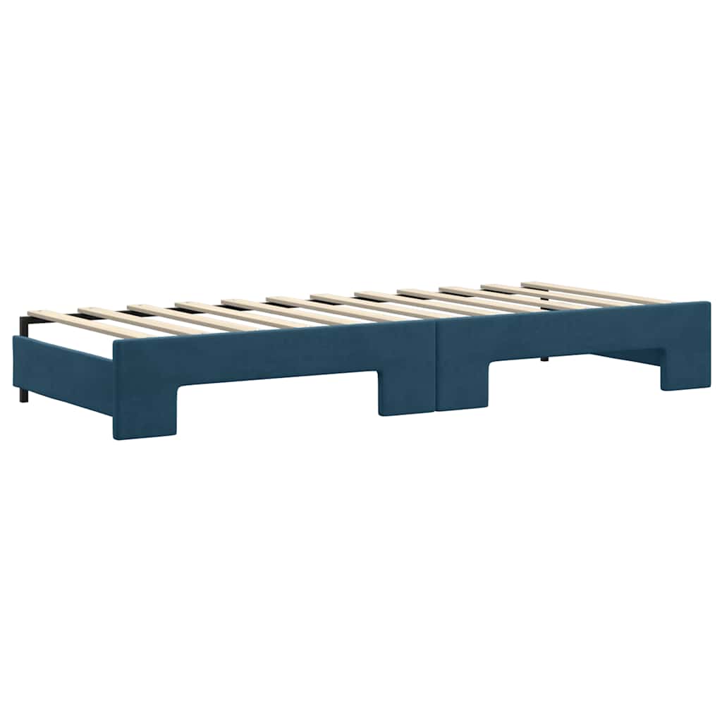 Tagesbett Ausziehbar Blau 80x200 cm Samt
