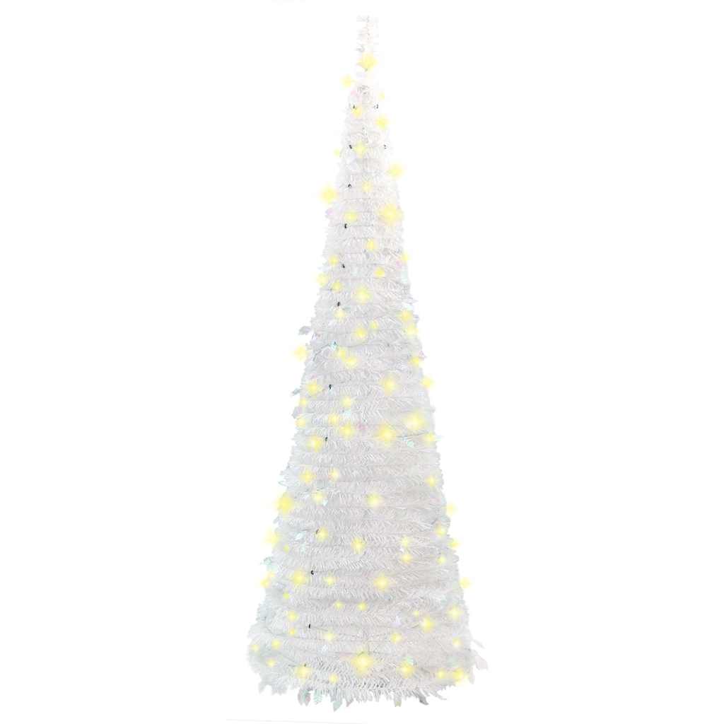 Pop-Up-Weihnachtsbaum Künstlich 200 LEDs Weiß 210 cm