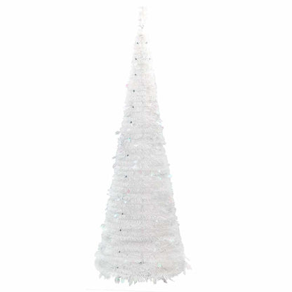 Pop-Up-Weihnachtsbaum Künstlich 200 LEDs Weiß 210 cm