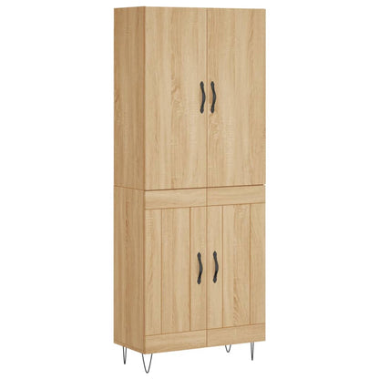 Highboard Sonoma-Eiche 69,5x34x180 cm Holzwerkstoff