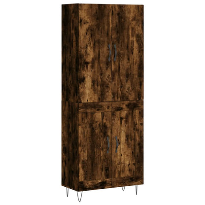 Highboard Räuchereiche 69,5x34x180 cm Holzwerkstoff