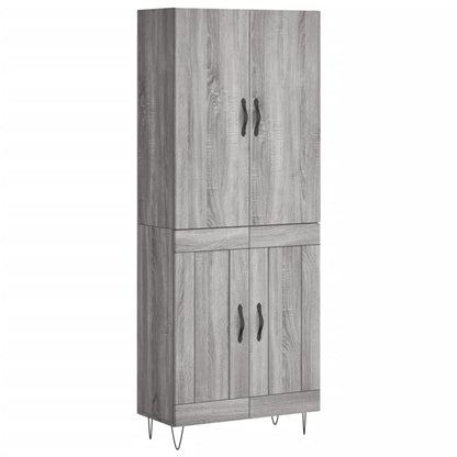 Highboard Grau Sonoma 69,5x34x180 cm Holzwerkstoff