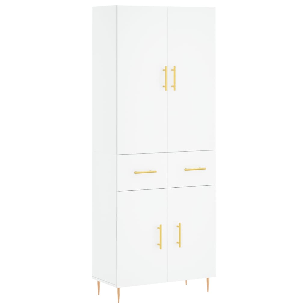 Highboard Weiß 69,5x34x180 cm Holzwerkstoff