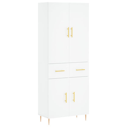 Highboard Weiß 69,5x34x180 cm Holzwerkstoff