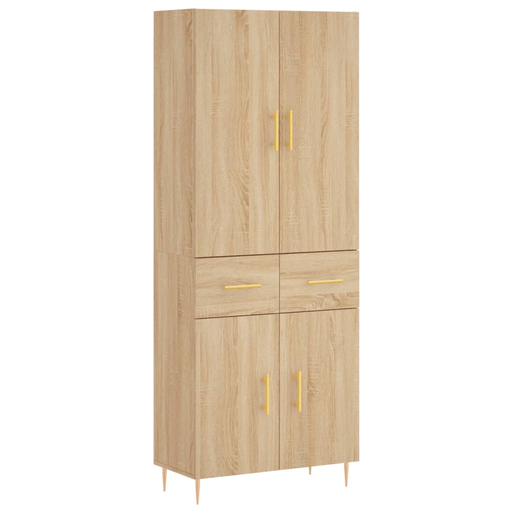 Highboard Sonoma-Eiche 69,5x34x180 cm Holzwerkstoff