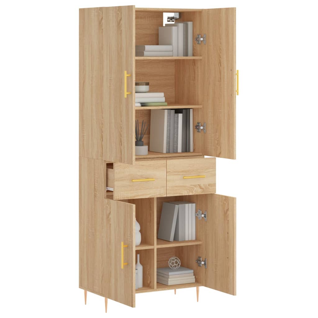 Highboard Sonoma-Eiche 69,5x34x180 cm Holzwerkstoff