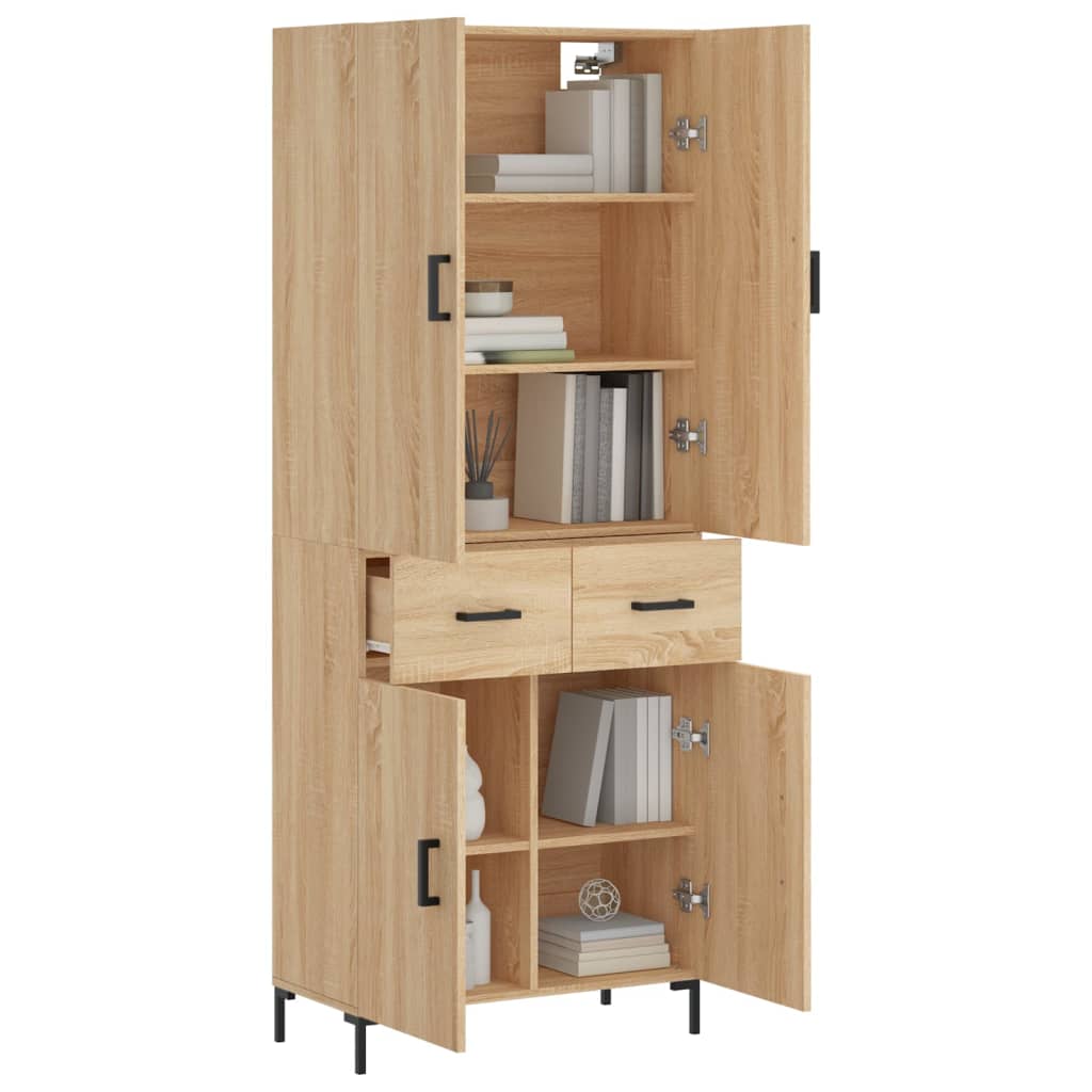 Highboard Sonoma-Eiche 69,5x34x180 cm Holzwerkstoff