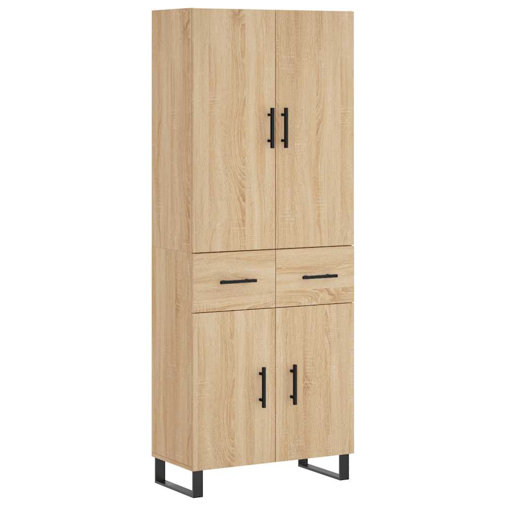 Highboard Sonoma-Eiche 69,5x34x180 cm Holzwerkstoff