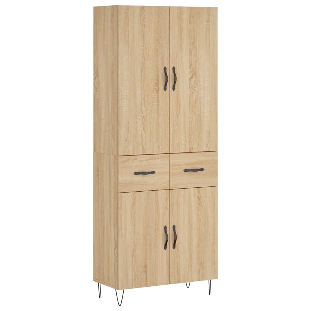 Highboard Sonoma-Eiche 69,5x34x180 cm Holzwerkstoff