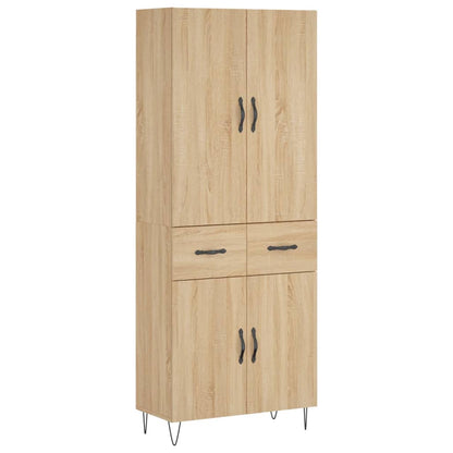 Highboard Sonoma-Eiche 69,5x34x180 cm Holzwerkstoff