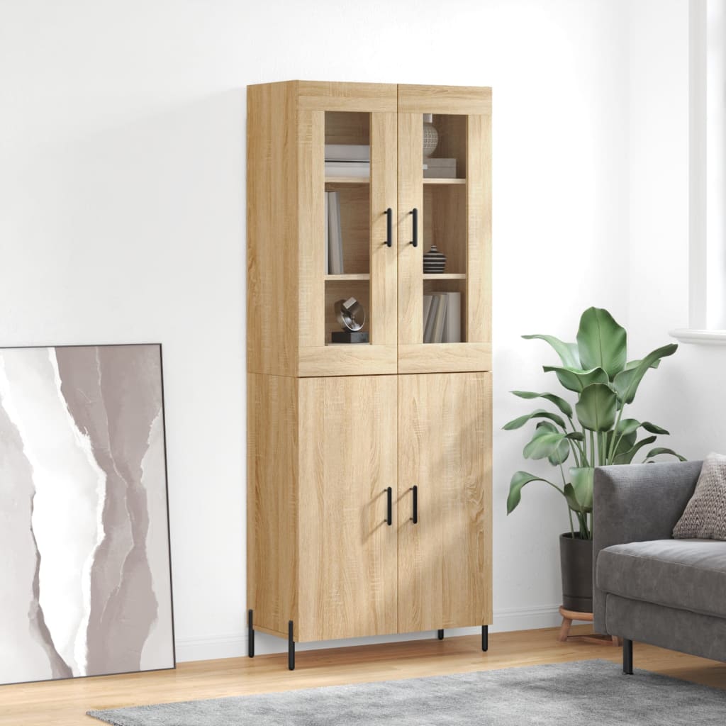 Highboard Sonoma-Eiche 69,5x34x180 cm Holzwerkstoff