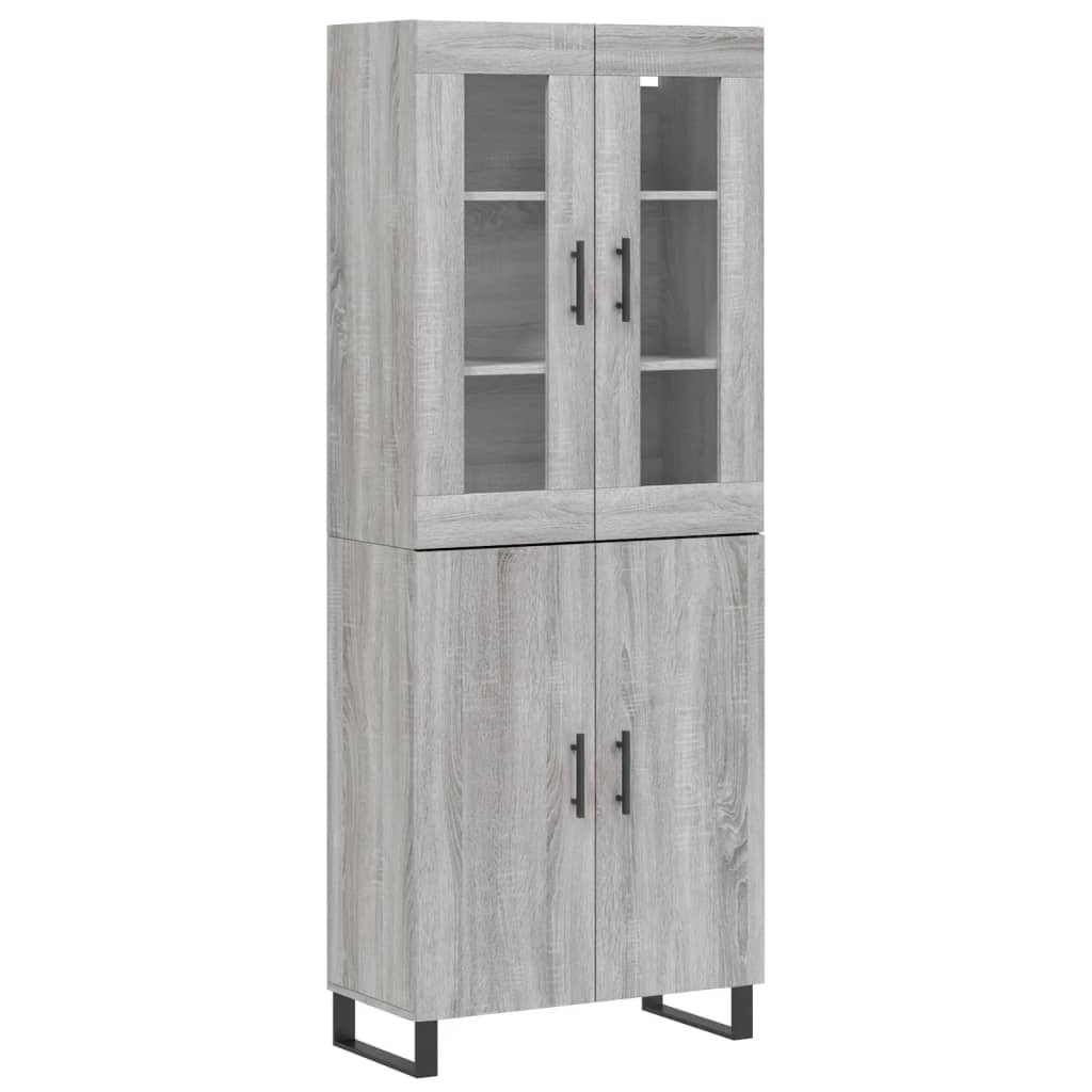 Highboard Grau Sonoma 69,5x34x180 cm Holzwerkstoff