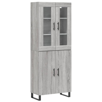 Highboard Grau Sonoma 69,5x34x180 cm Holzwerkstoff