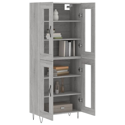 Highboard Grau Sonoma 69,5x34x180 cm Holzwerkstoff