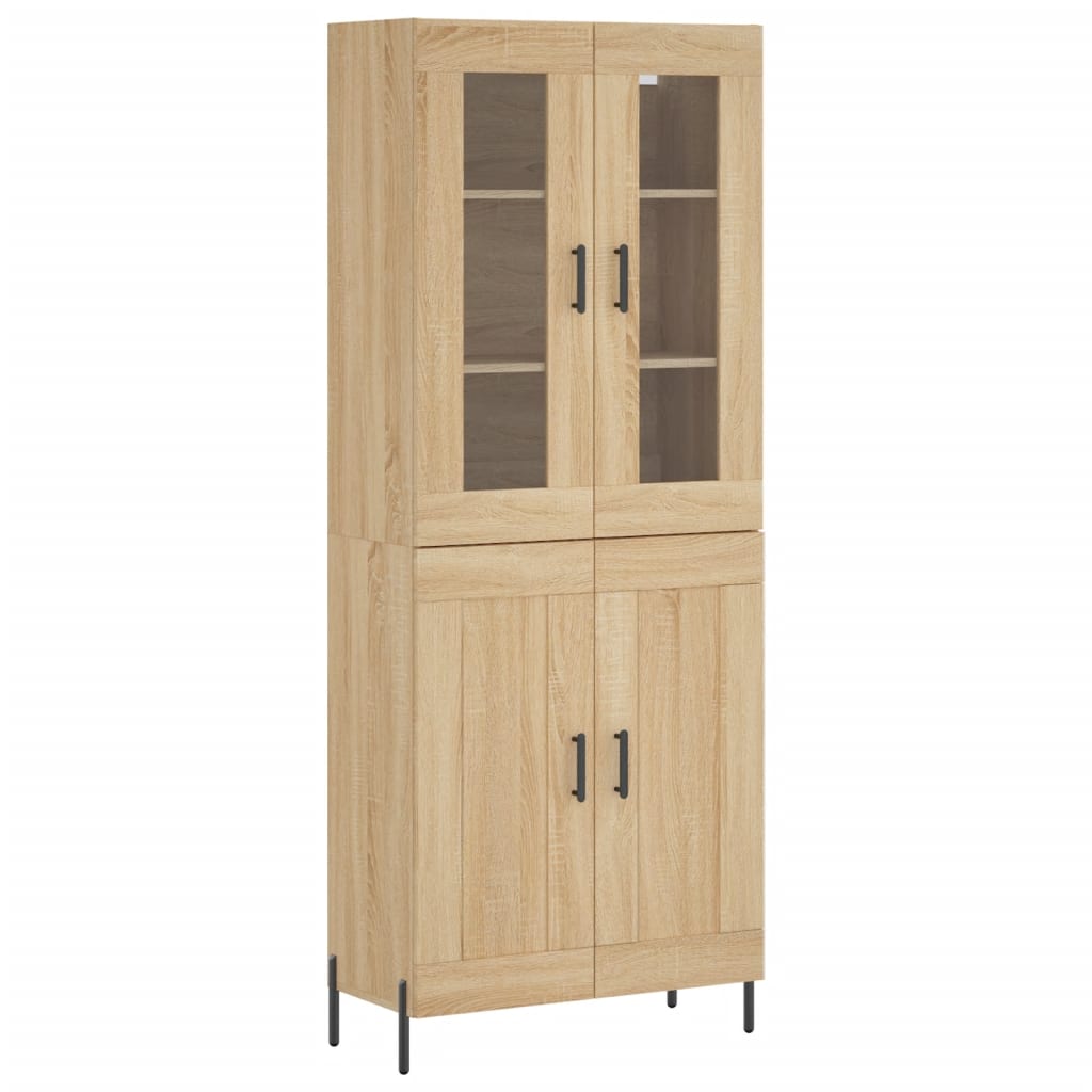 Highboard Sonoma-Eiche 69,5x34x180 cm Holzwerkstoff