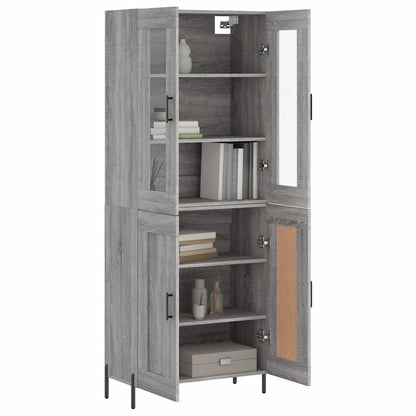 Highboard Grau Sonoma 69,5x34x180 cm Holzwerkstoff