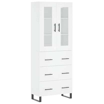 Highboard Weiß 69,5x34x180 cm Holzwerkstoff