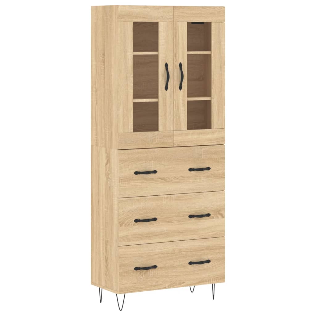 Highboard Sonoma-Eiche 69,5x34x180 cm Holzwerkstoff